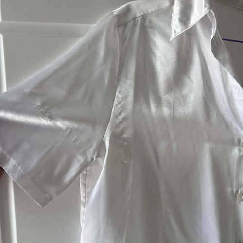 Satin shirt used, size Large, white