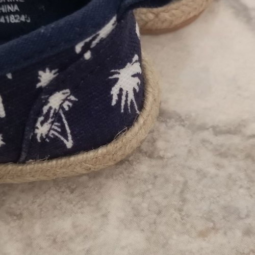 Espadrilles kids fabric H&M size 25 new, blue with palm tree design