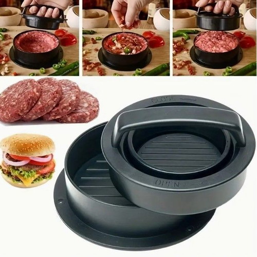 Plastic 3-in-1 burger press new, non-stick