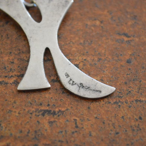 Silver 925 letter K pendant used, creation by Liana Vouraki