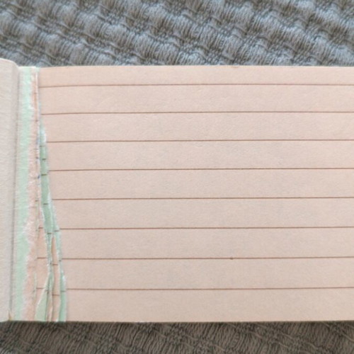 Vintage notebook block used, some pages missing