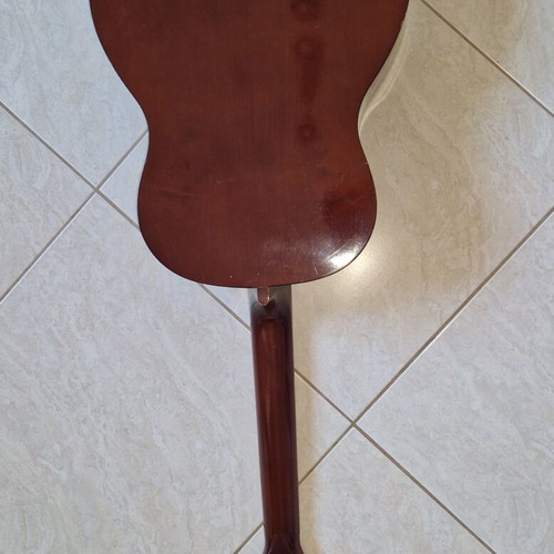 Classical guitar used with case, missing one string and small hole