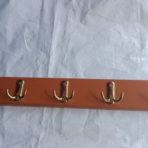 Handmade wooden coat rack 60cm new, with 5 double hooks