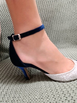 Once Upon A Shoe pumps size 37, like new, blue and silver