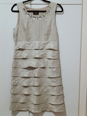 Sixth Sense sleeveless midi dress like new, beige gold M/L