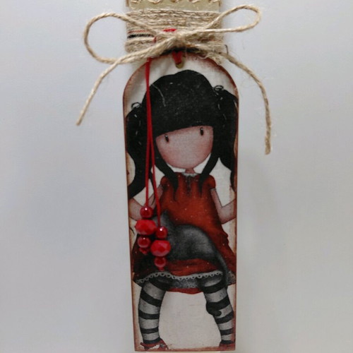 Handmade candle with Santoro bookmark new