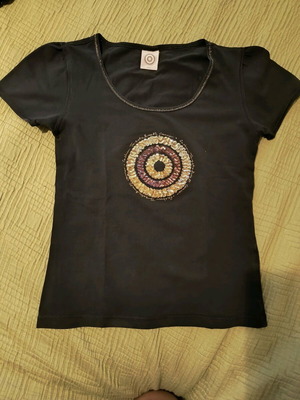 Target Breast Cancer blouse used, cotton, black with sequins