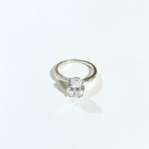 Silver s9.25 solitaire, with oval zircon