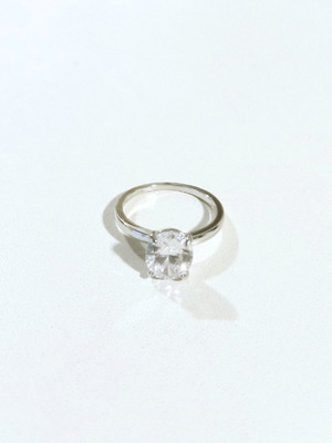 Silver s9.25 solitaire, with oval zircon