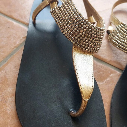 Gold sandals size 39 like new