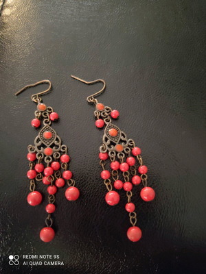 Boho earrings with beads handmade like new