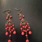 Boho earrings with beads handmade like new