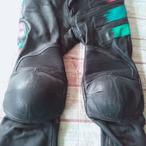 IXS leather motorcycle pants used with protectors