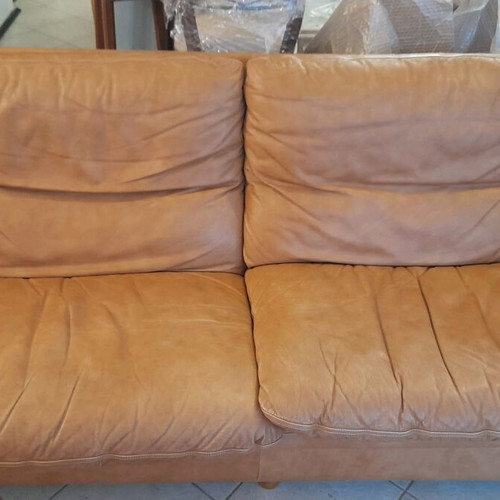 Cierre Imbottiti leather sofas, 3-seat and 2-seat, brown