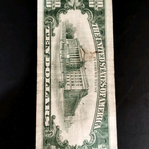 Ten dollars 1969 used, collectible banknote with C mark
