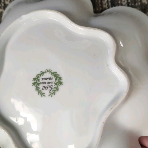 Limoges France decorative plate set like new with handle