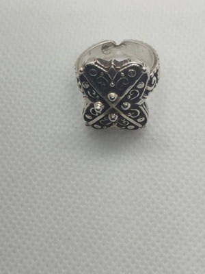 Silver ring 950 used, 16.9 mm