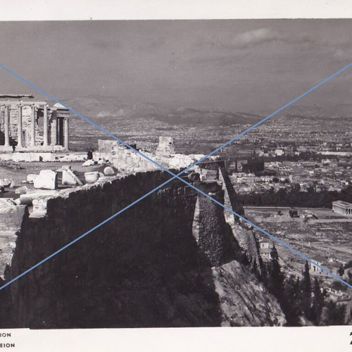 Athens Erechtheion panoramic postcard used