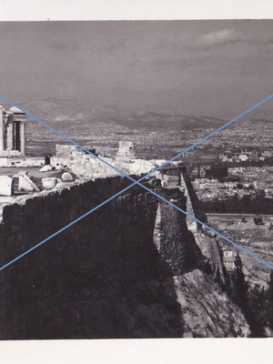 Athens Erechtheion panoramic postcard used