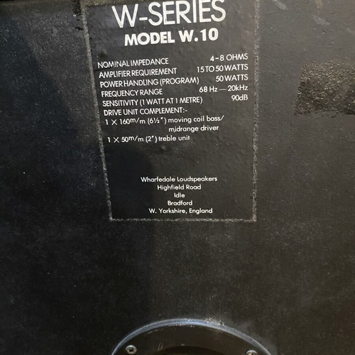 Wharfedale W-10 vintage 2-way speakers, made in England