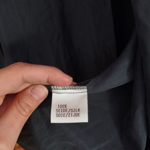 Vintage silk shirt HESS Frackmann black, new, size 46
