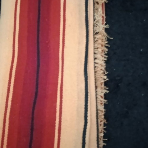 Wool striped handwoven loom rug 2.68x1.68 new