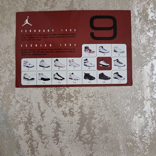 Nike Air Jordan 9 Retro card used, authentic 2002