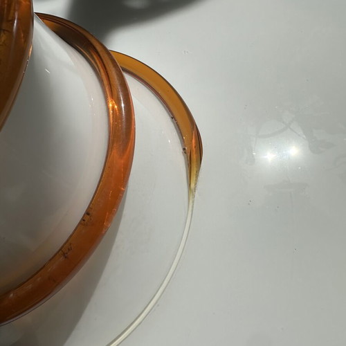 Vintage Murano UFO Pendant Light 63cm Opaline Glass