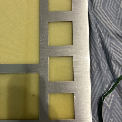Metal photo frame for 7 photos used, 41x41 cm silver