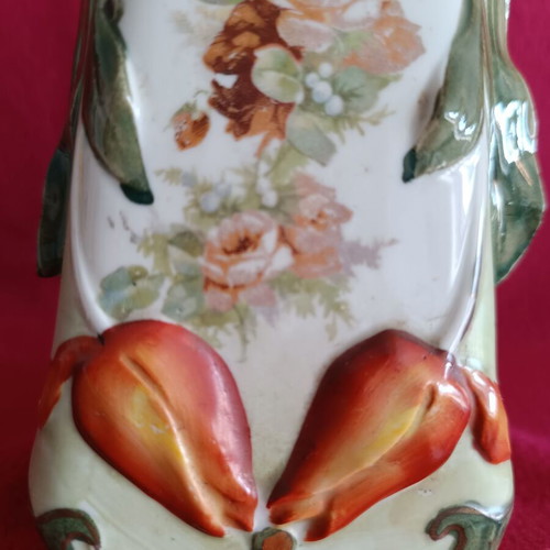 Art Nouveau vase from barbotine like new