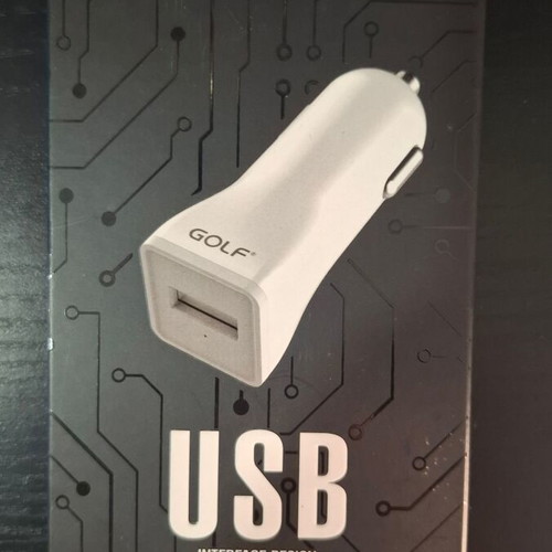Car charger with USB port new, white