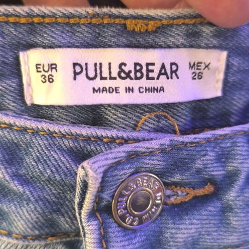 Pull & Bear denim shorts with rips, size small, like new