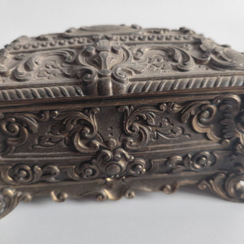 Vintage Italian metal jewelry box early 20th century