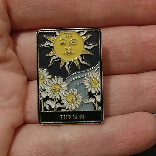 Tarot pins set of 2 new, black and white