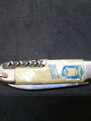 Antique prewar commemorative Flosi pocket knife "International Thessaloniki Fair" used