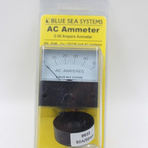 AC Ammeter Blue Sea Systems 0-50A for 120/230V new
