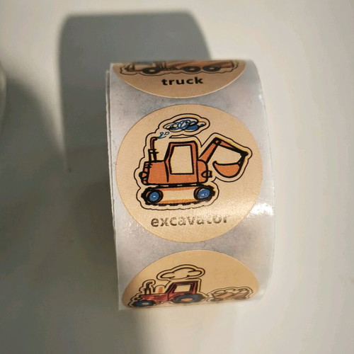 Sticker rolls with vehicles and holographic numbers, new, 4 pieces