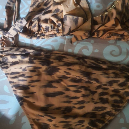 Μαγιό Kom με animal print σαν καινούργιο, καφέ και μπεζ αποχρώσεις
