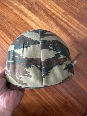 Vintage full Greek army helmet with camouflage cover, like new