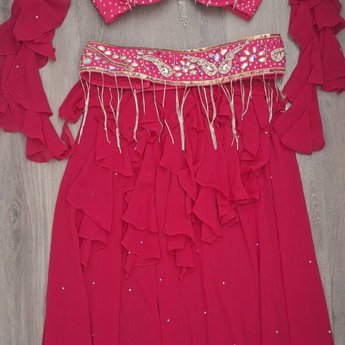 Custom-made pink oriental dance costume, size S/M