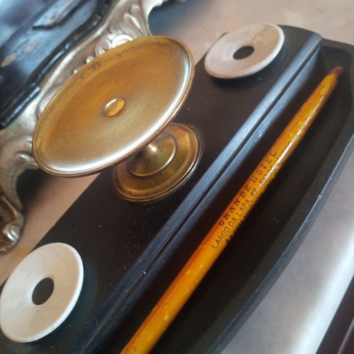 Vintage desk set used with inkwell stand and collectible pencil