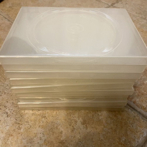 DVD cases pack of 9, 2-disc, like new, transparent and white