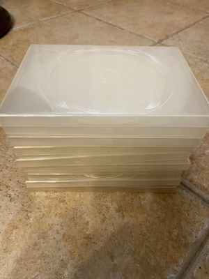 DVD cases pack of 9, 2-disc, like new, transparent and white