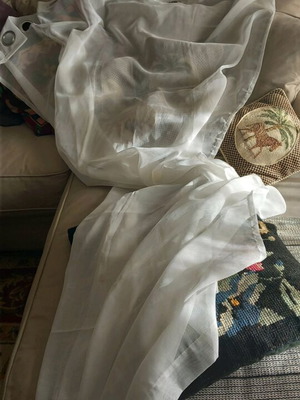 Single white transparent curtain like new