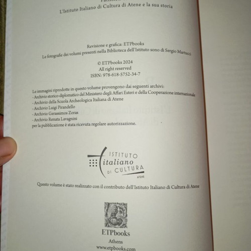 Patission 47 L' Istituto Italiano di Cultura di Atene new, Italian
