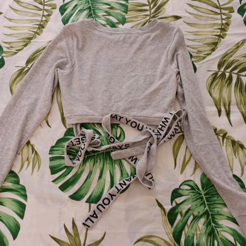 Pink Woman crop shirt used, gray, size S