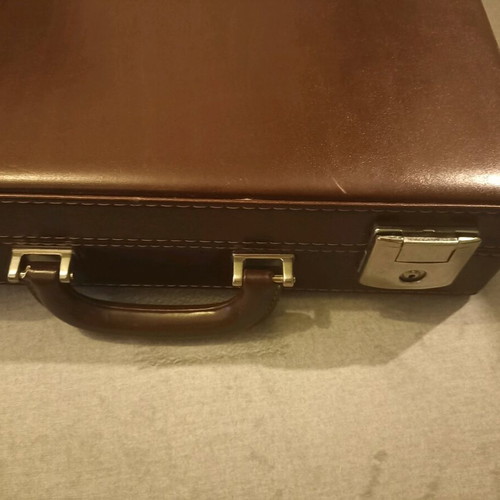 Authentic leather suitcase with luxury XL photo album 40 pages like new