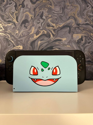 Nintendo Switch 2 dock faceplate cover with 3D Bulbasaur design