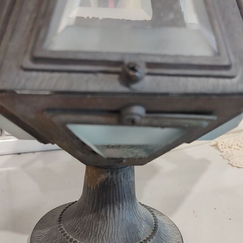 Gothic style candle lamp used with crystal and cast iron