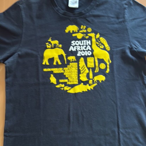 Adidas World Cup 2010 South Africa T-shirt used, size M, black and yellow